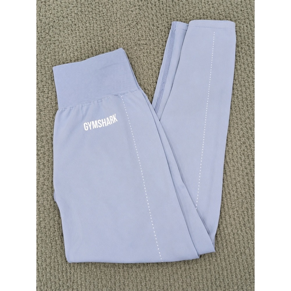 Gymshark Seamless High Waisted Leggings Small Blue Periwinkle Pointelle Workout